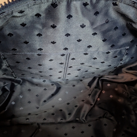 Kate Spade Jae Nylon Pink Striped Patrice Lip Weekender Duffel Bag Like New - Picture 10 of 13